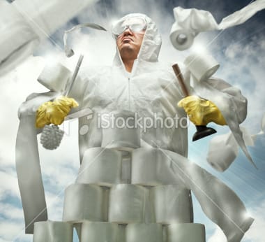 Clean a toilet Clean a toilet