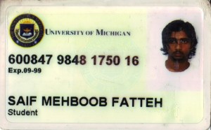 Saif Mehboob Fatteh ID card