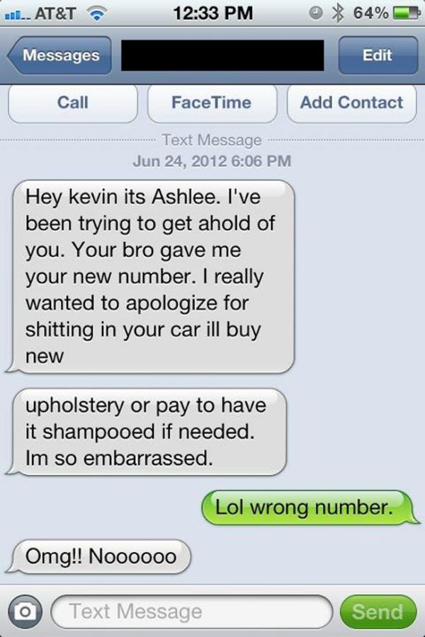saying sorry wrong number